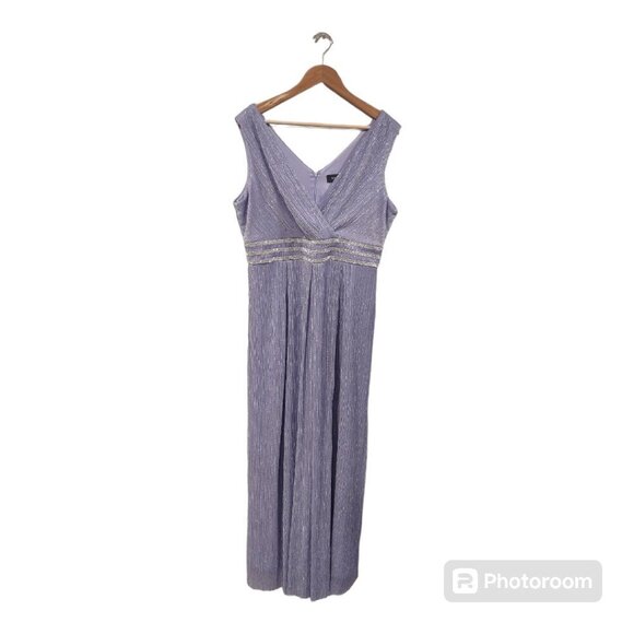 R&M Richards Periwinkle Sparkle Sleeveless Maxi Dress Size 14 - Picture 2 of 10